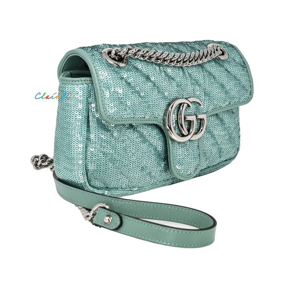 Gucci 446744 GG Marmont Sequin Shoulder Bag - Picture 2 of 10